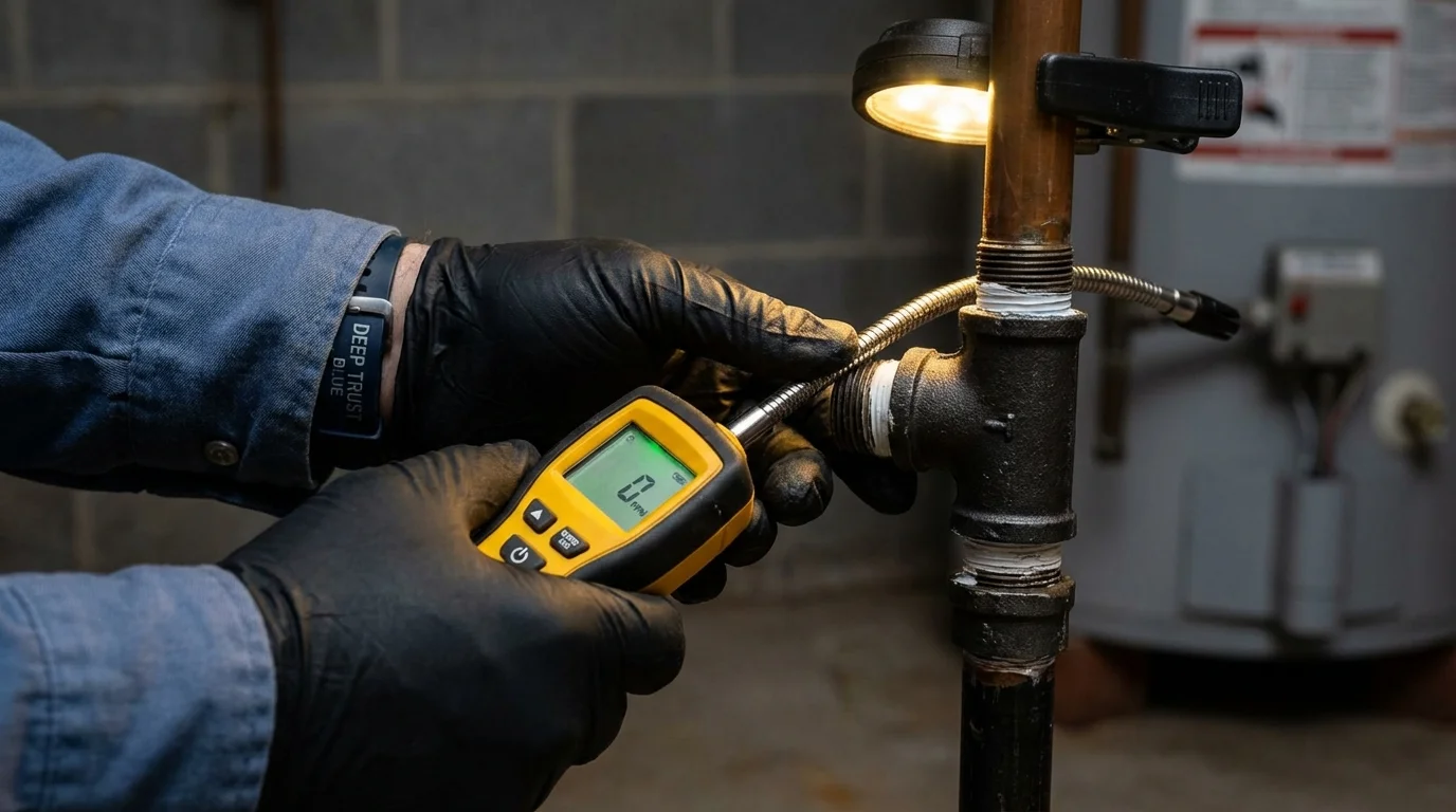 Gas leak detection with electronic sniffer by Johns Plumbing LLC in Fountain