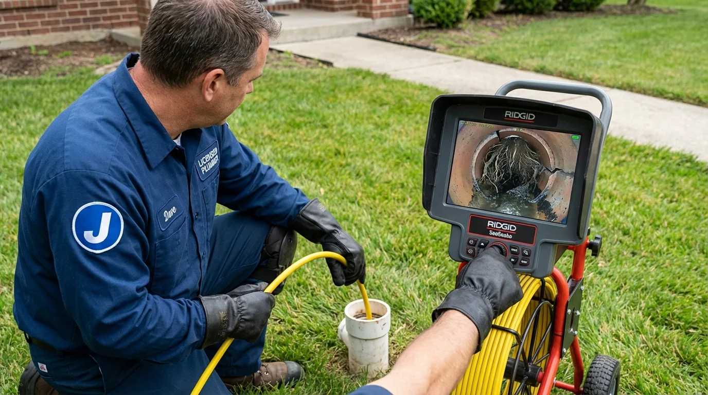 Sewer camera inspection being performed by Johns Plumbing LLC in Fountain