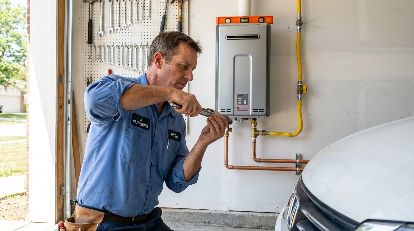 Tankless water heater installation by a Johns Plumbing LLC plumber in Fountain